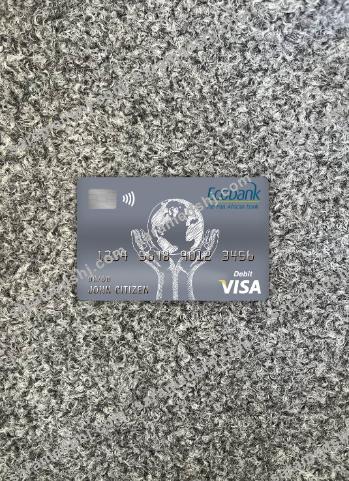 Congo Ecobank bank visa debit card photolook front